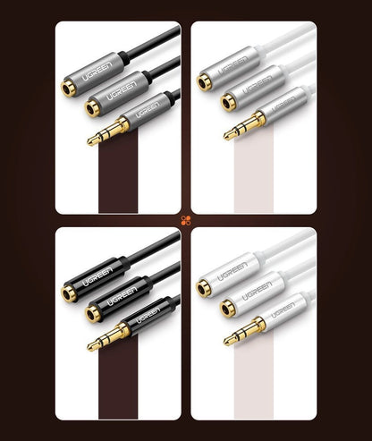 Ugreen cable 3.5 mm headphone splitter mini jack AUX 25cm black (20816)_9