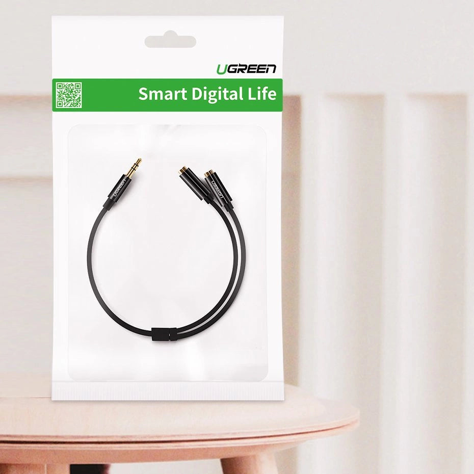 Ugreen cable 3.5 mm headphone splitter mini jack AUX 25cm black (20816)_11