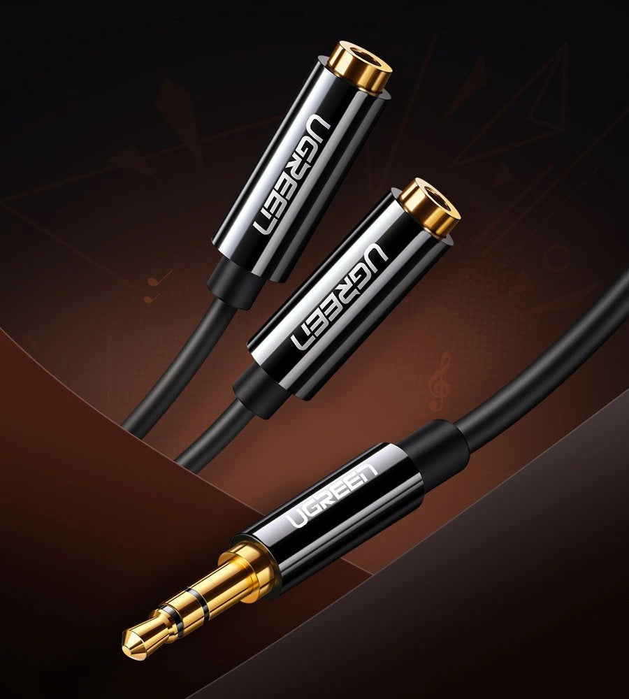 Ugreen cable 3.5 mm headphone splitter mini jack AUX 25cm black (20816)_1
