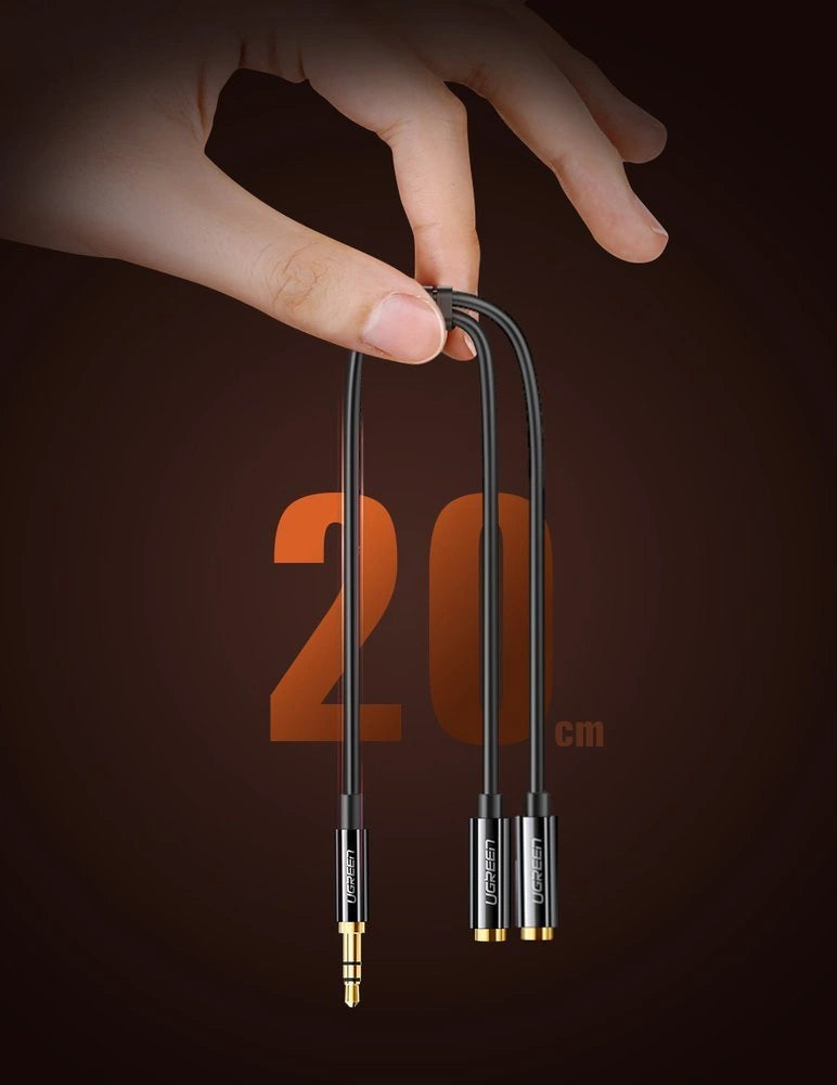 Ugreen cable 3.5 mm headphone splitter mini jack AUX 25cm black (20816)_7
