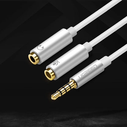 Ugreen cable cable headphone splitter 3.5 mm mini jack AUX microphone 20cm (microphone + stereo output) silver (30619)_1