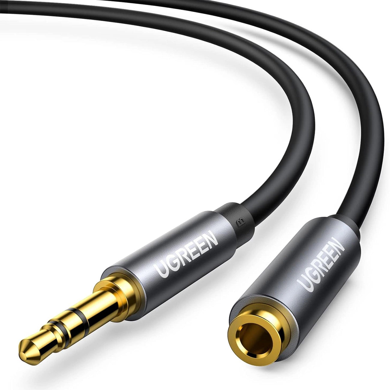 Ugreen AV118 10592 cable 3.5 mm mini jack (male) / 3.5 mm mini jack (female) 1m - silver_0