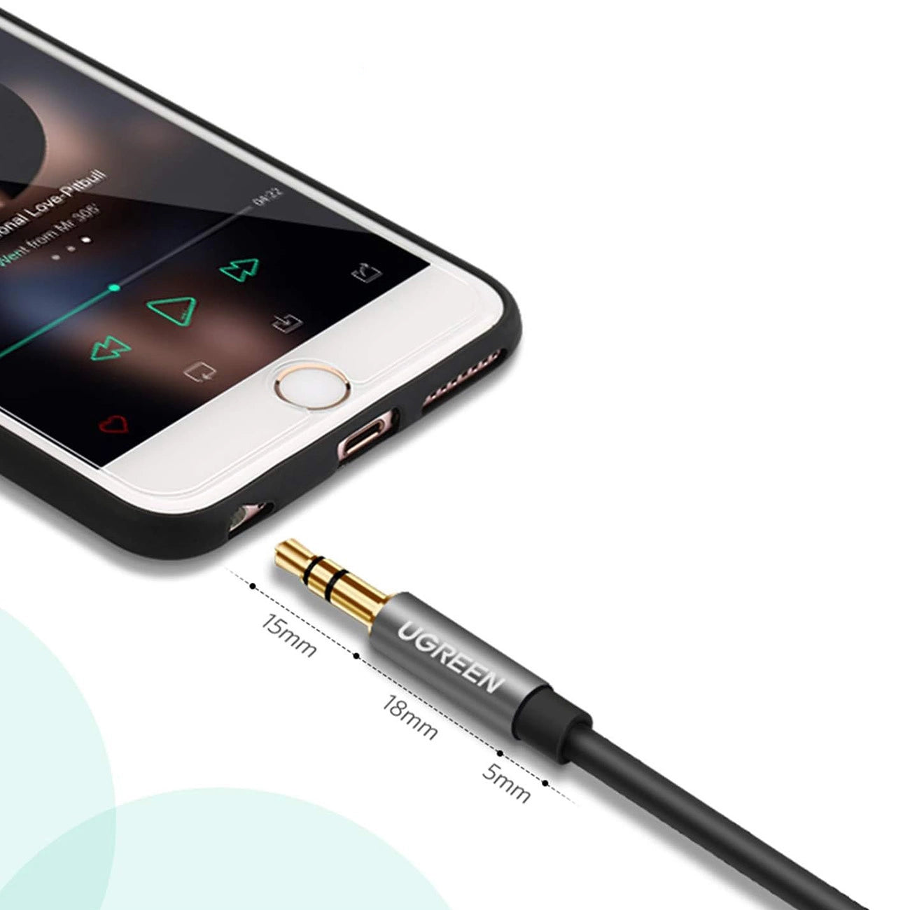 Ugreen AV118 10592 cable 3.5 mm mini jack (male) / 3.5 mm mini jack (female) 1m - silver_5