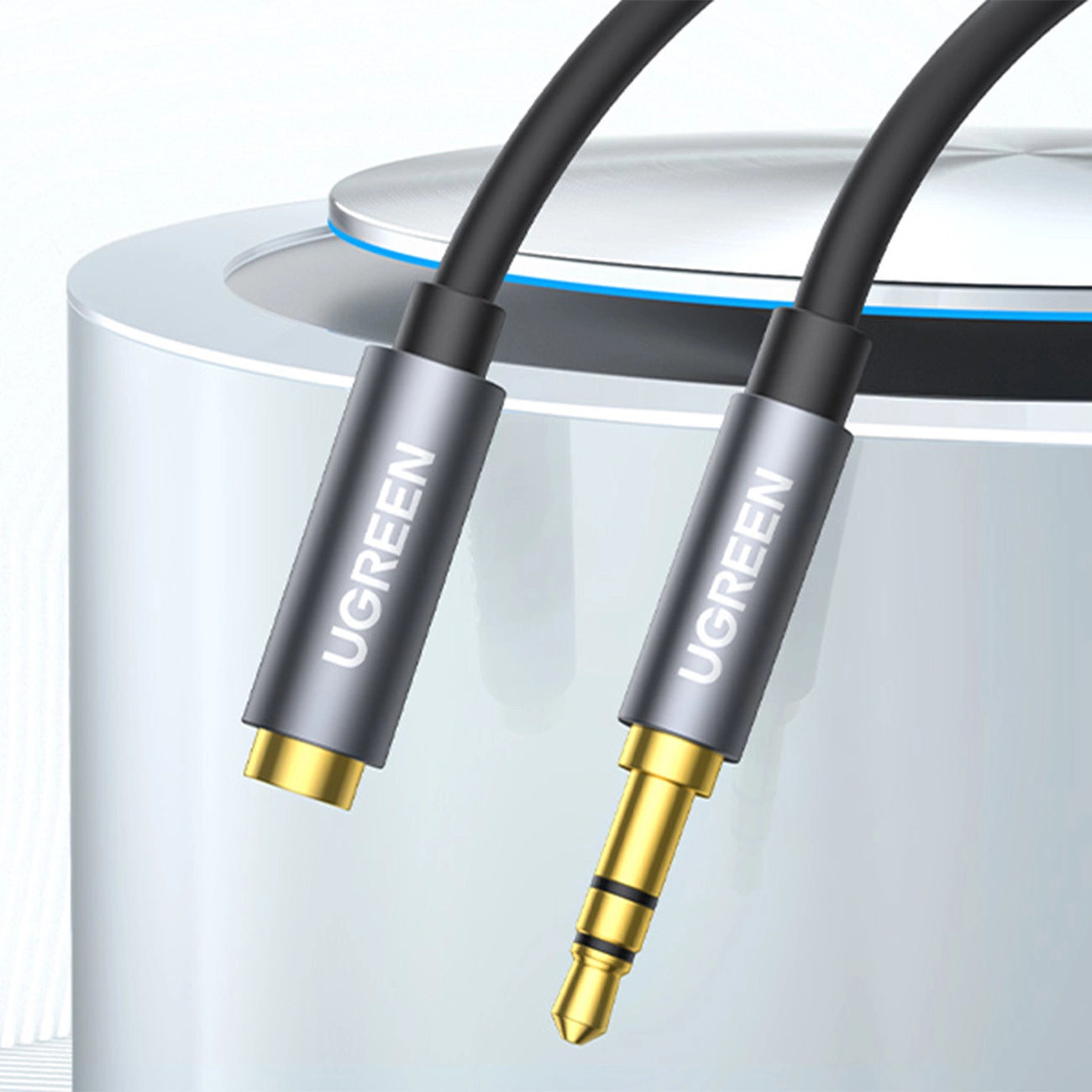 Ugreen AV118 10592 cable 3.5 mm mini jack (male) / 3.5 mm mini jack (female) 1m - silver_11