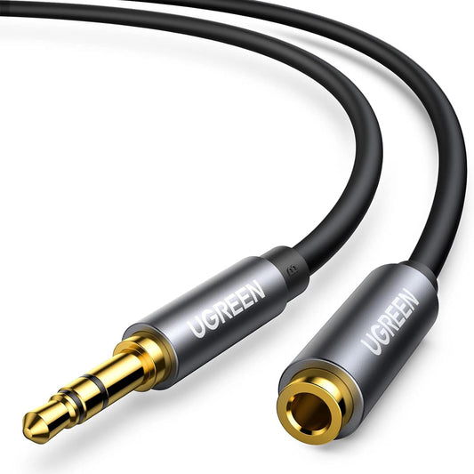 Ugreen AV118 10595 cable 3.5 mm mini jack (male) / 3.5 mm mini jack (female) 3m - silver_0
