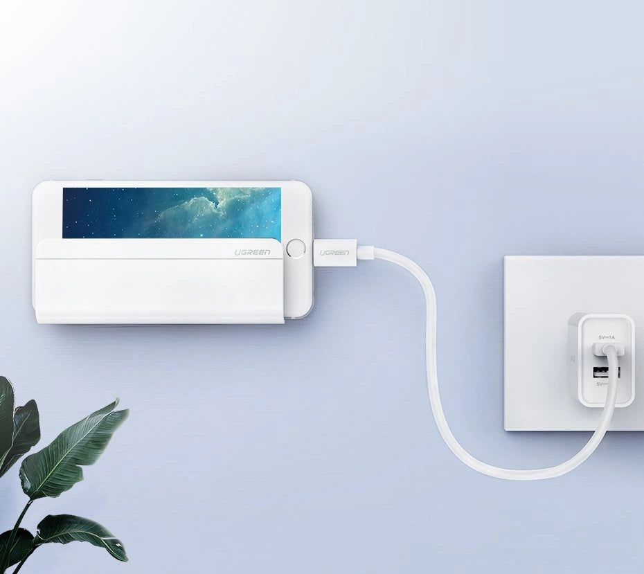 Ugreen wall mount smartphone stand for charging white (30394)_4