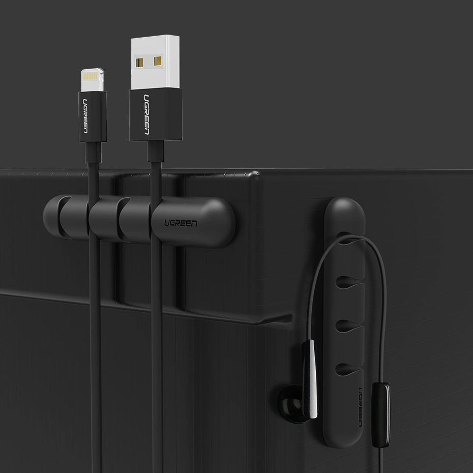 Ugreen 30762 self-adhesive organizer for 4 cables - black (2 pcs.)_8