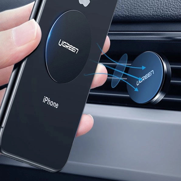 Ugreen LP123 30836 round metal plates for magnetic phone holders - black (2 pcs.)_2