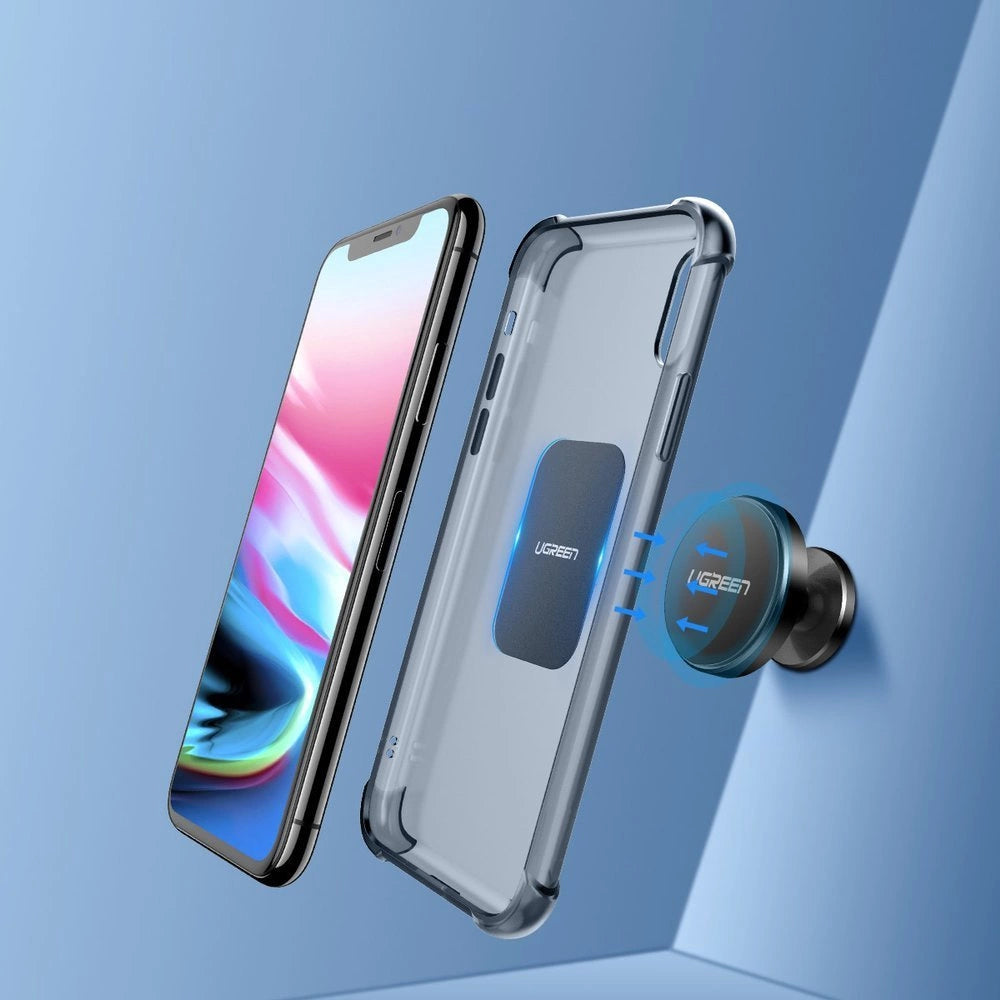 Ugreen LP123 30836 round metal plates for magnetic phone holders - black (2 pcs.)_3