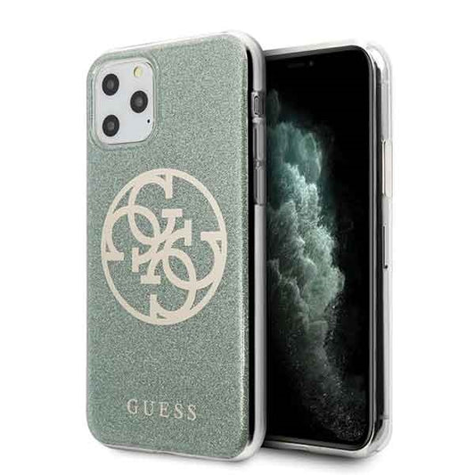 Guess GUHCN58PCUGLKA iPhone 11 Pro khaki hard case 4G Circle Glitter_0