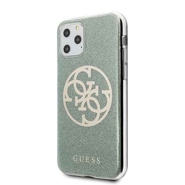 Guess GUHCN58PCUGLKA iPhone 11 Pro khaki hard case 4G Circle Glitter_1