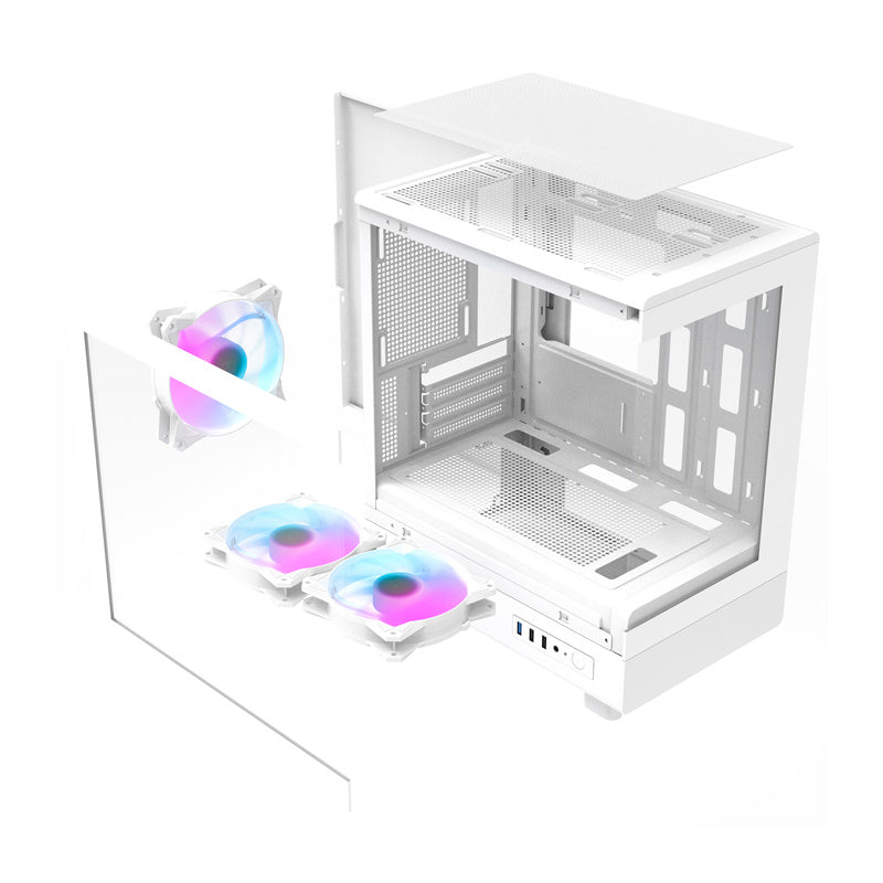 Darkflash DB330M Computer Case + 3 Fans (White)_1