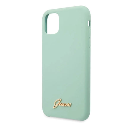 Guess GUHCN65LSLMGG iPhone 11 Pro Max green/green hard case Silicone Vintage Gold Logo_2