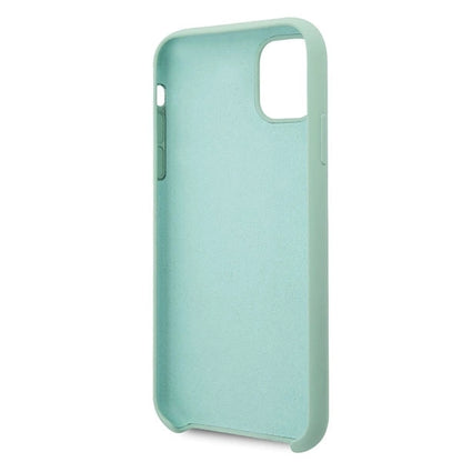 Guess GUHCN65LSLMGG iPhone 11 Pro Max green/green hard case Silicone Vintage Gold Logo_3
