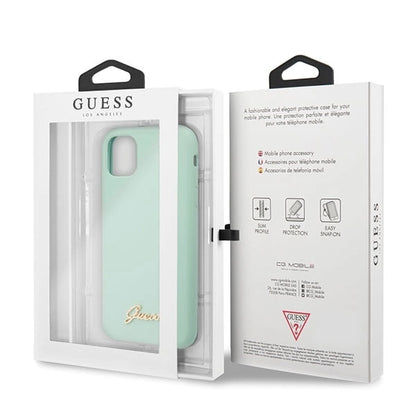 Guess GUHCN65LSLMGG iPhone 11 Pro Max green/green hard case Silicone Vintage Gold Logo_6