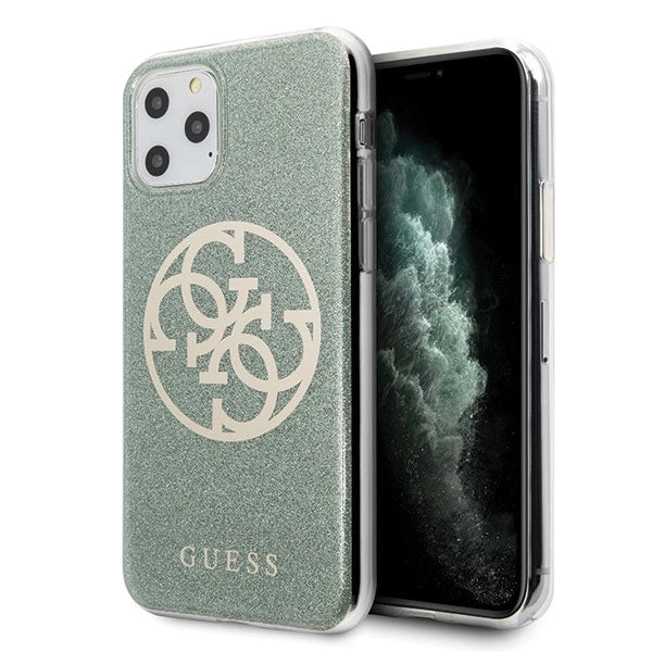 Guess GUHCN65PCUGLKA iPhone 11 Pro Max khaki hard case 4G Circle Glitter_0