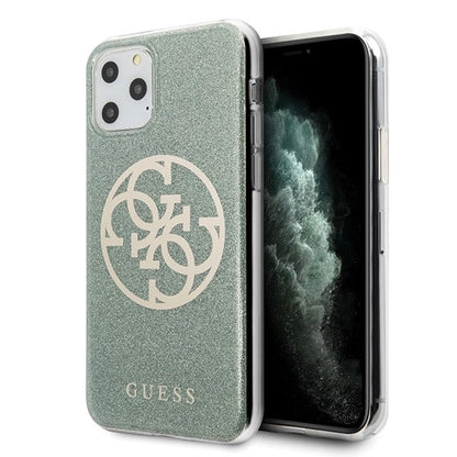 Guess GUHCN65PCUGLKA iPhone 11 Pro Max khaki hard case 4G Circle Glitter_0