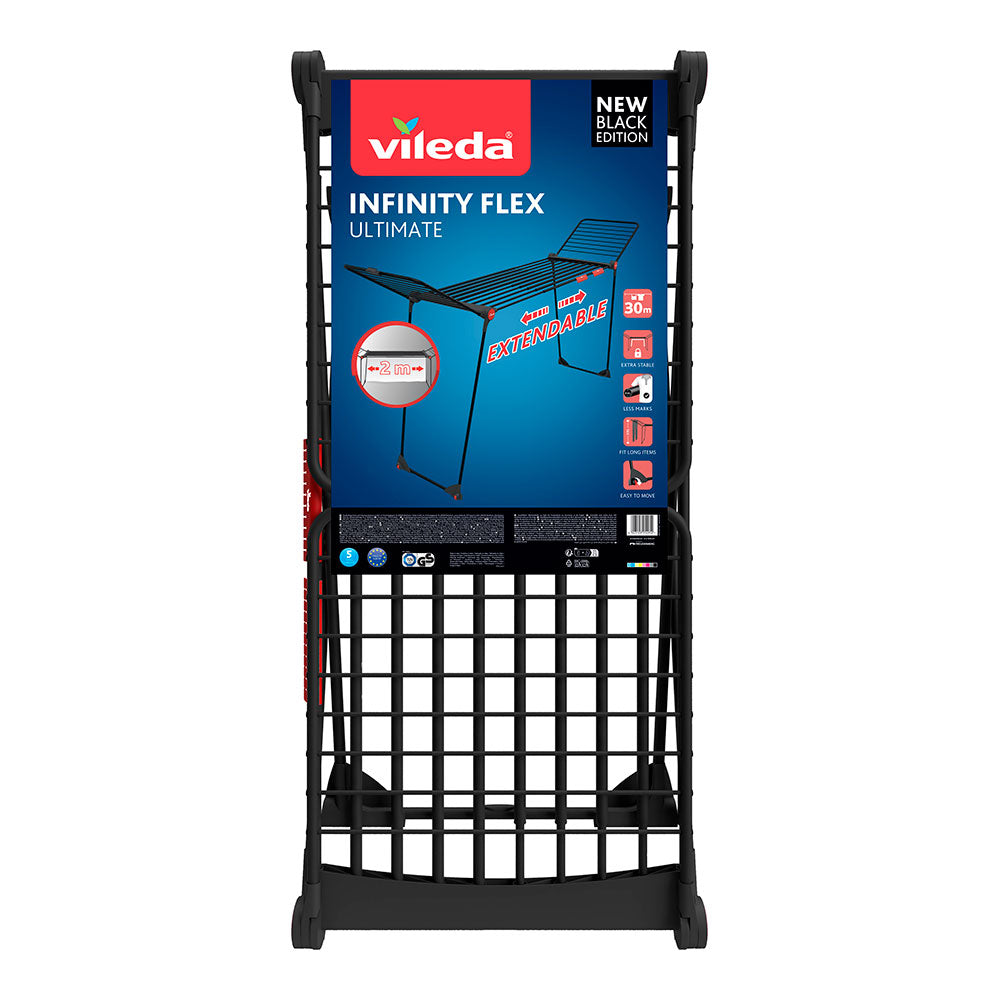Estendal de roupas extensÃ­vel infinity flex ultimate, preto fosco, deposiÃ§Ã£o 30 m_0