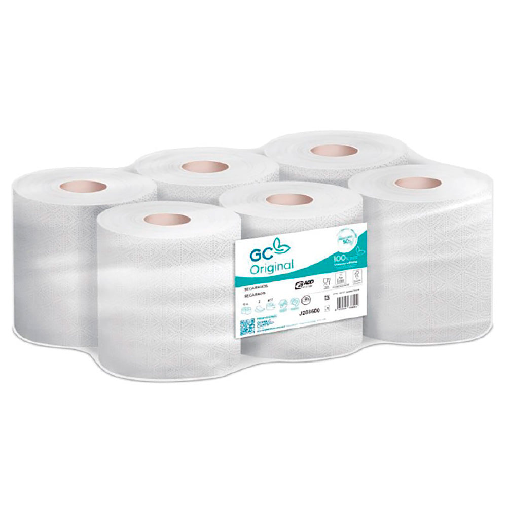 Bobina de papel para secagem de mÃ£os 143 m 6 unidades_0