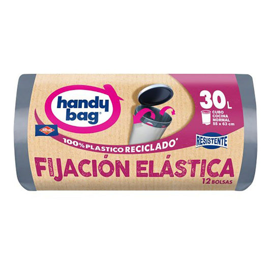 Sacos do lixo fixaÃ§Ã£o elÃ¡stica 30 l (55 x 63 cm), 12 uds_0