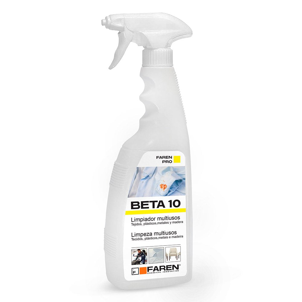 Beta 10, limpador multiuso para tecidos, plÃ¡sticos, metais e madeira, frasco spray de 750 ml_0