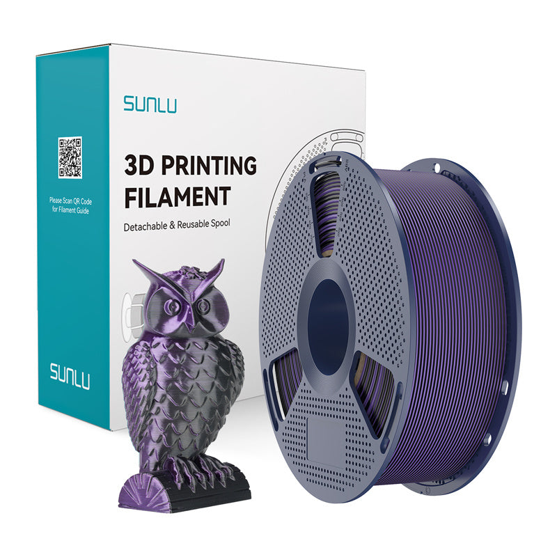Sunlu PLA+ Silk Dual Color Filament (Black and Purple)_0