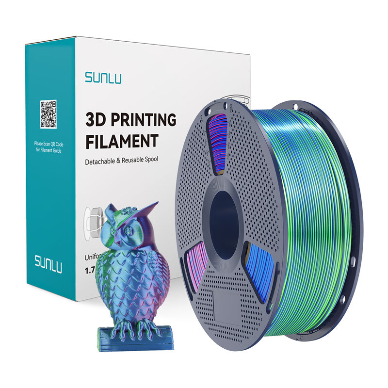 Sunlu PLA+ Silk Tri-Color Filament (blue-green-purple)_0