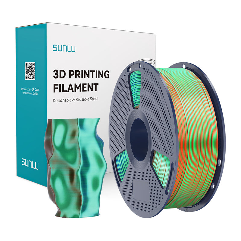 Sunlu PLA+ Silk Tri-Color Filament (orange, blue, and green)_0