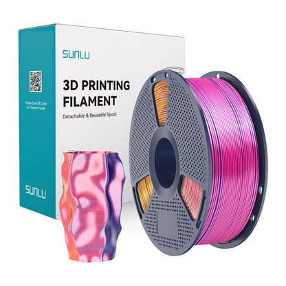 Sunlu PLA+ Silk Tri-Color Filament (red, yellow, and blue)_0