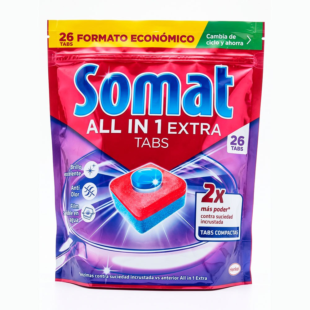Pastilhas para lava-louÃ§as all in 1 extra tabs, 26 unidades, 390 g_0