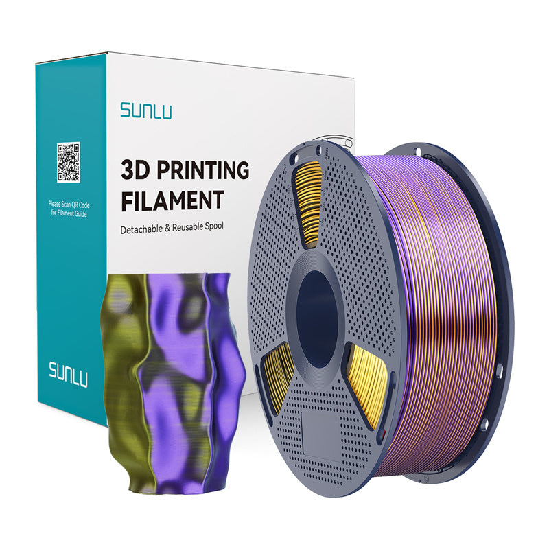 Sunlu PLA+ Silk Tri-Color Filament (Black, Gold, and Purple)_0