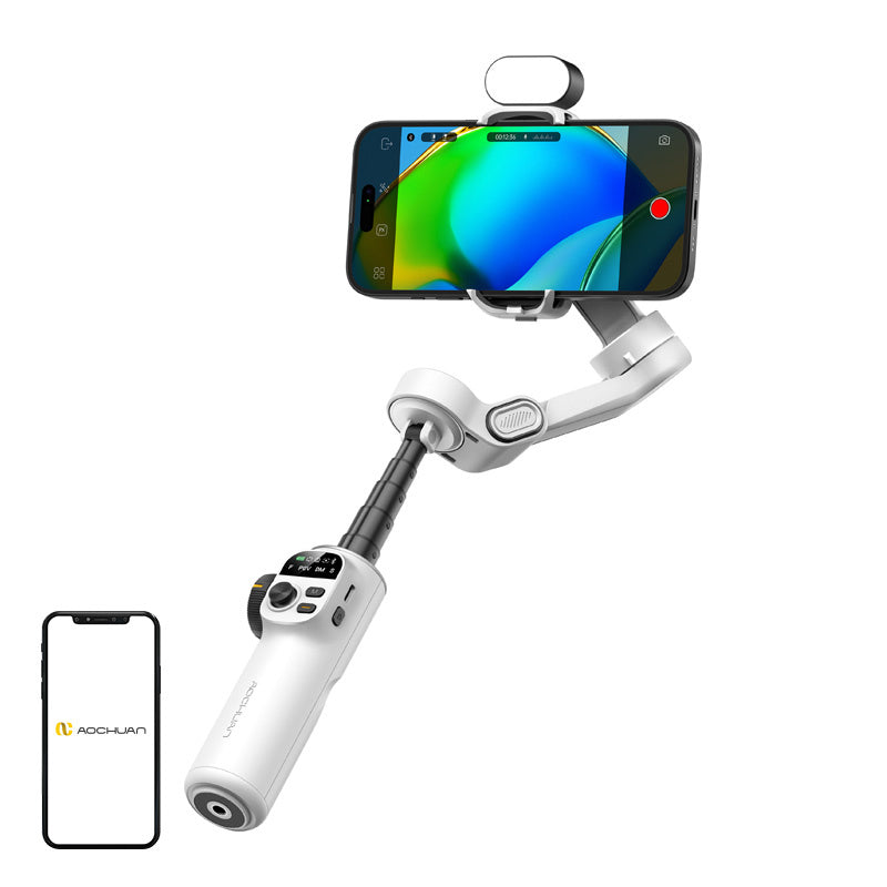 AOCHUAN X2 Gimbal with RGB Lighting (White)_0