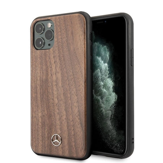 Mercedes MEHCN65VWOLB iPhone 11 Pro Max hard case brązowy/brown Wood Line Walnut_0