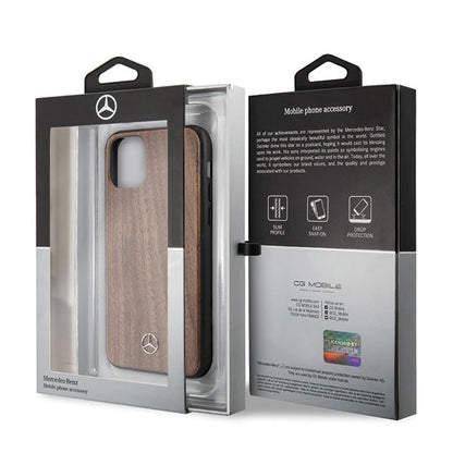 Mercedes MEHCN65VWOLB iPhone 11 Pro Max hard case brązowy/brown Wood Line Walnut_5