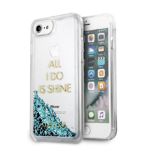 Guess GUHCP7GLUQBL iPhone 6/7/8 /SE 2020 / SE 2022 blue/blue hard case Liquid Glitter Party_0