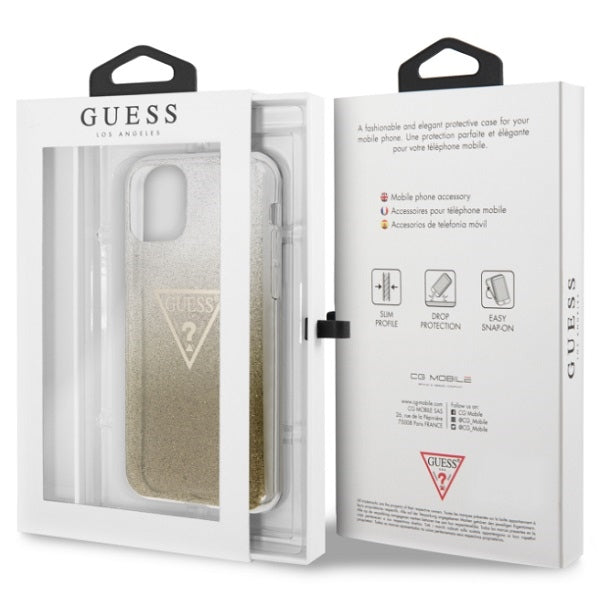 Guess GUHCN65SGTLGO iPhone 11 Pro Max gold/gold hard case Glitter Triangle_6