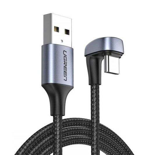 Ugreen nylon angled cable USB cable - USB Type C 1 m 3 A 18 W Quick Charge AFC FCP for gamers gray (70313)_0