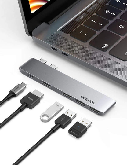 Ugreen multifunctional HUB 2x USB Type C to USB Type C PD (Thunderbolt 3, 100W, 4K @ 60 Hz, 10 Gbps) / HDMI 4K @ 30 Hz / 3x USB 3.0 for MacBook Pro / Air gray (60559)_9