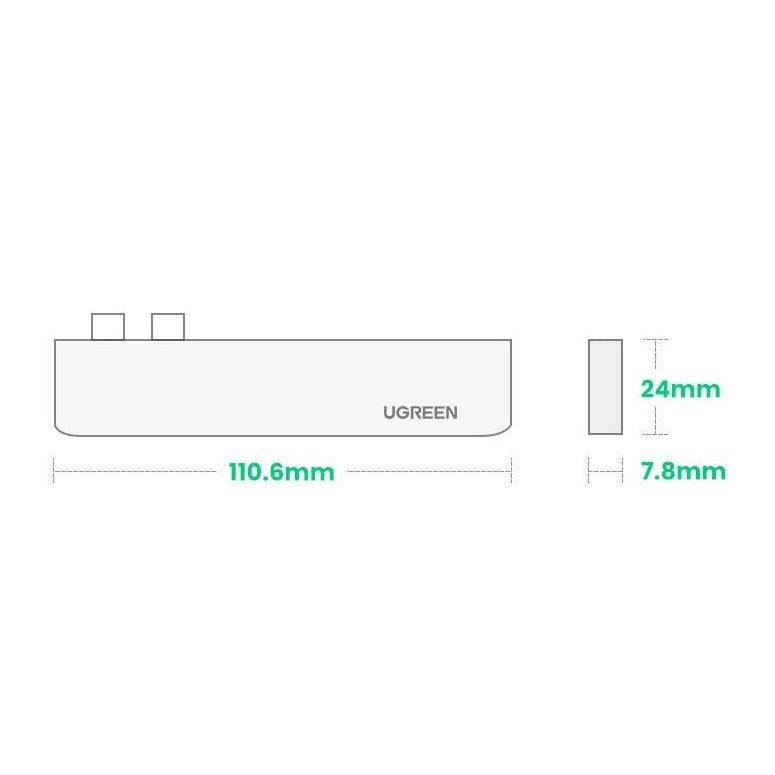 Ugreen multifunctional HUB 2x USB Type C to USB Type C PD (Thunderbolt 3, 100W, 4K @ 60 Hz, 10 Gbps) / HDMI 4K @ 30 Hz / 3x USB 3.0 for MacBook Pro / Air gray (60559)_10