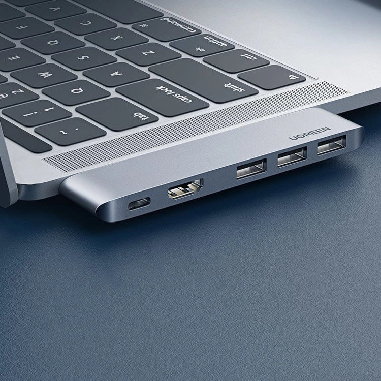 Ugreen multifunctional HUB 2x USB Type C to USB Type C PD (Thunderbolt 3, 100W, 4K @ 60 Hz, 10 Gbps) / HDMI 4K @ 30 Hz / 3x USB 3.0 for MacBook Pro / Air gray (60559)_1