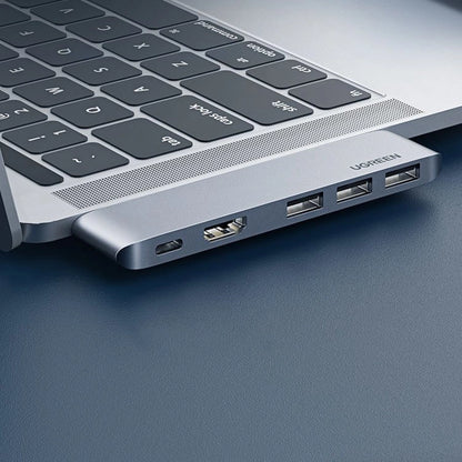 Ugreen multifunctional HUB 2x USB Type C to USB Type C PD (Thunderbolt 3, 100W, 4K @ 60 Hz, 10 Gbps) / HDMI 4K @ 30 Hz / 3x USB 3.0 for MacBook Pro / Air gray (60559)_1