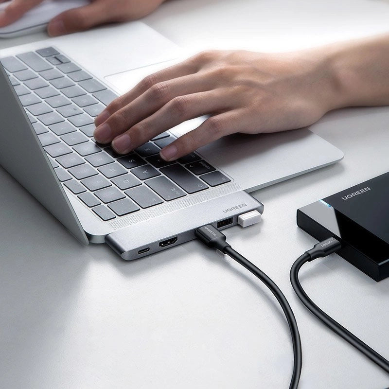 Ugreen multifunctional HUB 2x USB Type C to USB Type C PD (Thunderbolt 3, 100W, 4K @ 60 Hz, 10 Gbps) / HDMI 4K @ 30 Hz / 3x USB 3.0 for MacBook Pro / Air gray (60559)_6