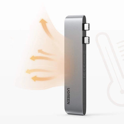 Ugreen multifunctional HUB 2x USB Type C to USB Type C PD (Thunderbolt 3, 100W, 4K @ 60 Hz, 10 Gbps) / HDMI 4K @ 30 Hz / 3x USB 3.0 for MacBook Pro / Air gray (60559)_8