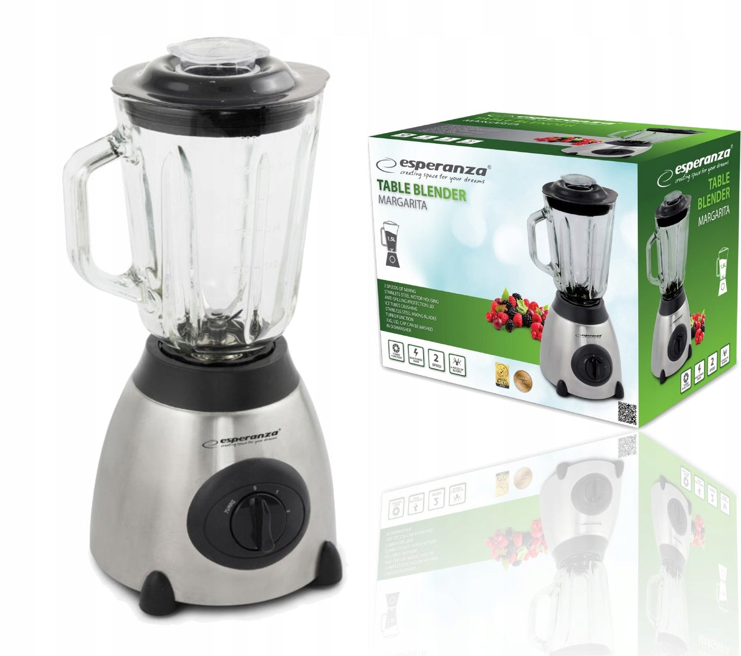 Liquidificadora de Mesa Margaritas Esperanza 500W / Preto