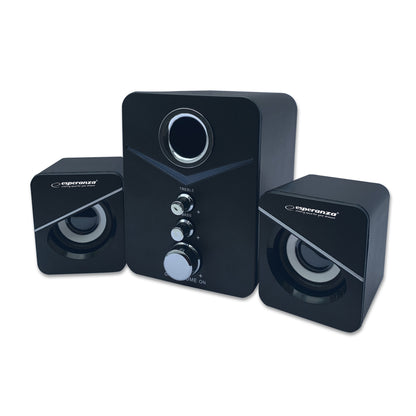 ESPERANZA Colunas USB 2.1 6W Pretas Cancan