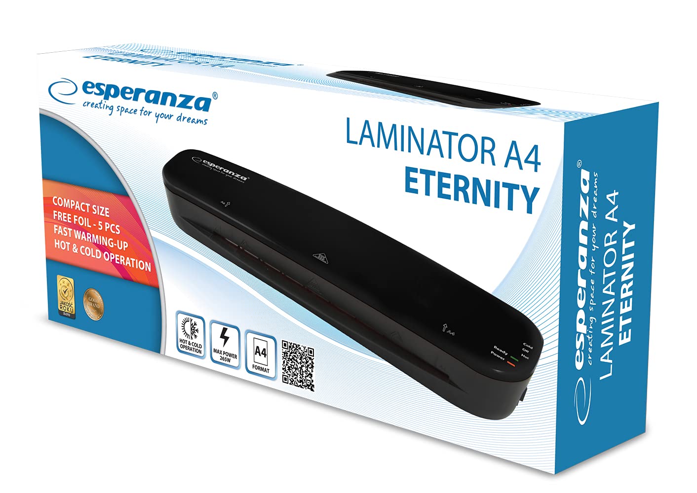 Máquina de plastificação Laminadora Compacta Esperanza EFL002 Preta