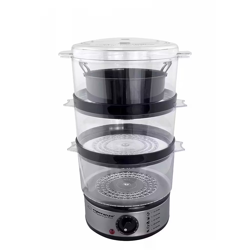 Panela a Vapor Esperanza STEAM VOLCANO 7,5L 400W com 3 Níveis
