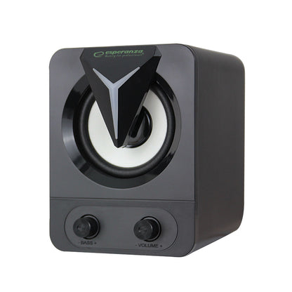 ESPERANZA Colunas USB 2.1 5W Pretas com LED Rainbow