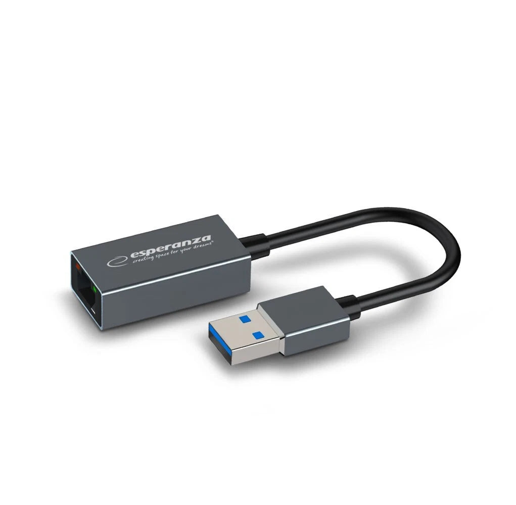 Adaptador USB 3.0 para RJ45 Gigabit Ethernet Esperanza 1000 Mbps
