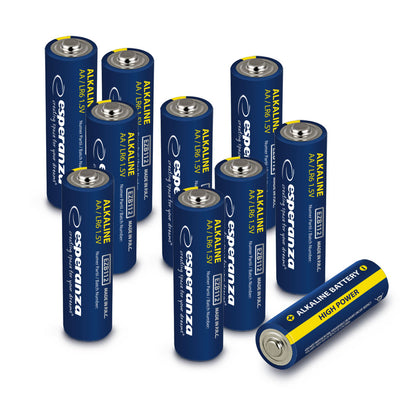 Pilhas Alcalinas Esperanza AA x10 uni. Embaladas em Película EZB112